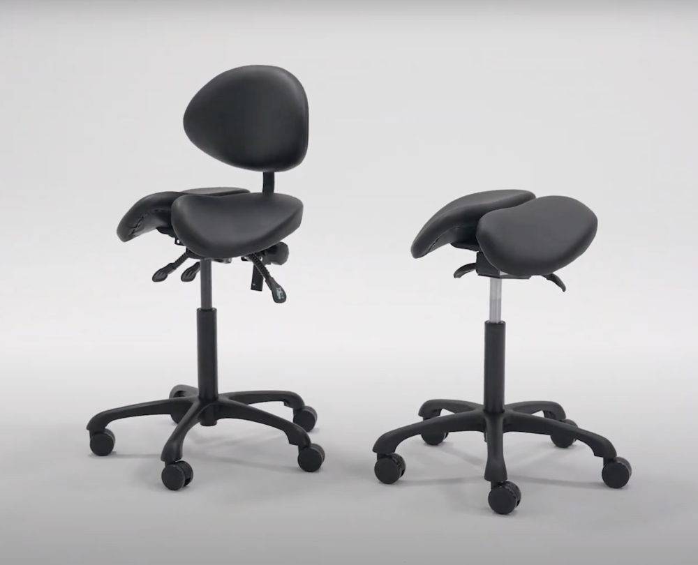 Master, Berkeley Ergonomic Swivel Split Seat Style Saddle Stool