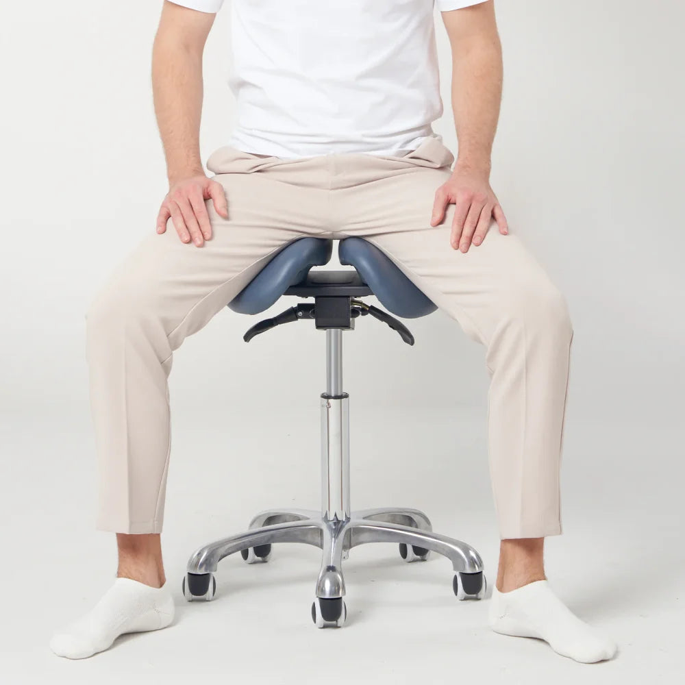 Master, Berkeley Ergonomic Swivel Split Seat Style Saddle Stool