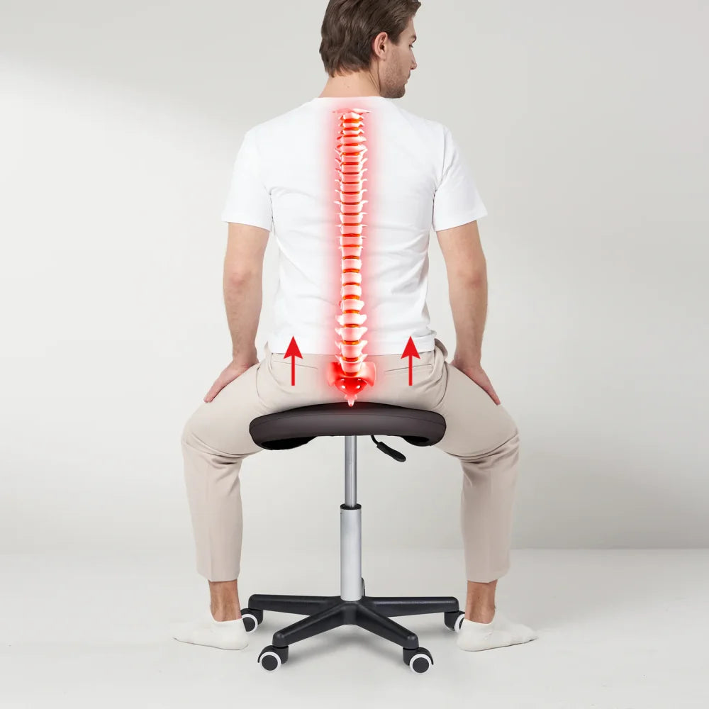 Master, Ergonomic Swivel Saddle Stool with Pneumatic Hydraulic Lift